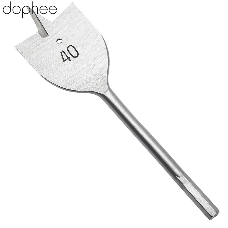 dophee Spade Flat Wood Drill Woodworking Tools Drill Bits Wood Boring Flat Head Spade Paddle Steel Tools Metric 35/38/40mm 1PC