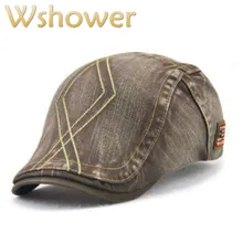 Однотонный мужской берет, шляпа высокого качества, стиль newsboy, джинсовая плоская кепка, простая винтажная Мужская кепка, осенняя Кепка, Прямая