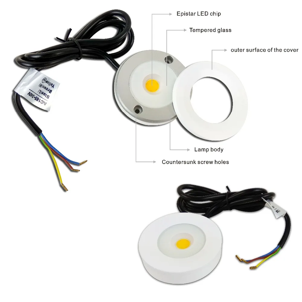 3 W Led السقف تحت إضاءة الخزانات Ip65 AC110V أو AC220V يعتم معرضا الإضاءة داخلي Winecase خزانة مصباح 20 pc