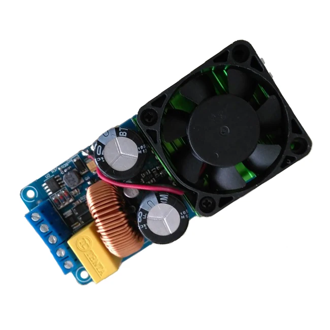 

Practical-IRS2092S 500W Mono Channel Digital Amplifier Class D HIFI Power Amp Board with FAN