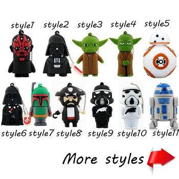 

Cartoon USB Pen Drive Star Wars Darth Vader 32GB Usb Flash Drive Flash Memory Stick Storage BB8 Robot Pendrive U Disk Flash Card