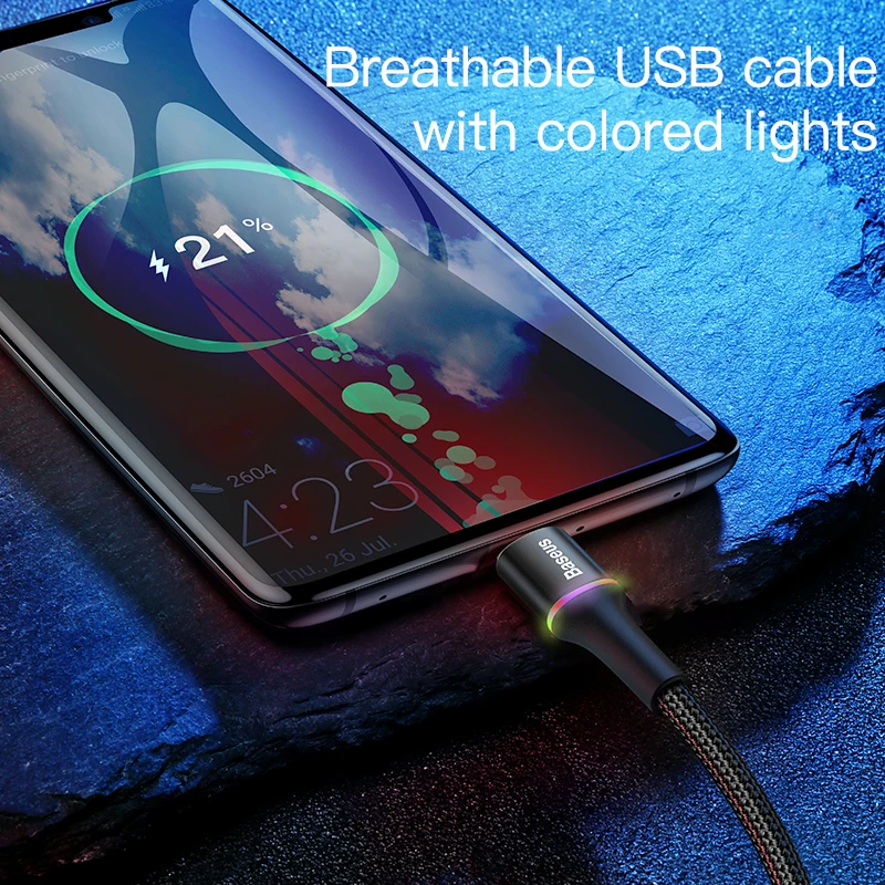 Baseus USB نوع C كابل لسامسونج شياو mi الأحمر mi ملاحظة 7 mi 9 t سريع كابل شحن USB-C شاحن الهاتف المحمول USBC نوع-c كابل 2 m