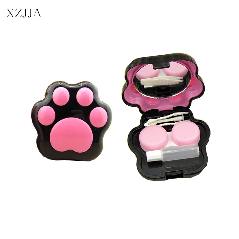 

XZJJA Animal Dog/Cat Claws Contact Lenses Storage Box Cute Contact lens Case Box Eyes Care Kit Holder Washer Cleaner Container