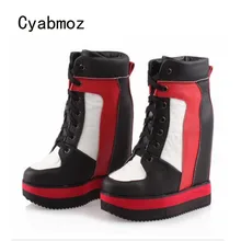 Cyabmoz Genuine Leather Wedges Platform High heels Thick Bottom Women Shoes Woman Height Increasing Zapatos Mujer