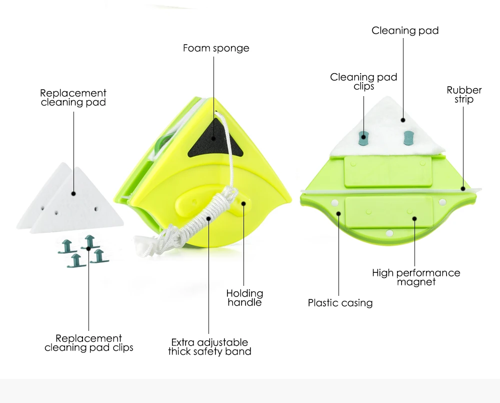 Двойная Магнитная щетка для мытья окон, для чистки окон, стеклянная щетка для чистки инструментов, 3-30 мм, аксессуары для поверхности