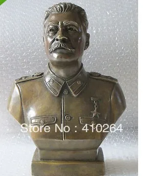 

0116P [old craft ] Fast Shipping 12"Western Art Bronze Copper sculpture Joseph Stalin Bust statue (A0314)