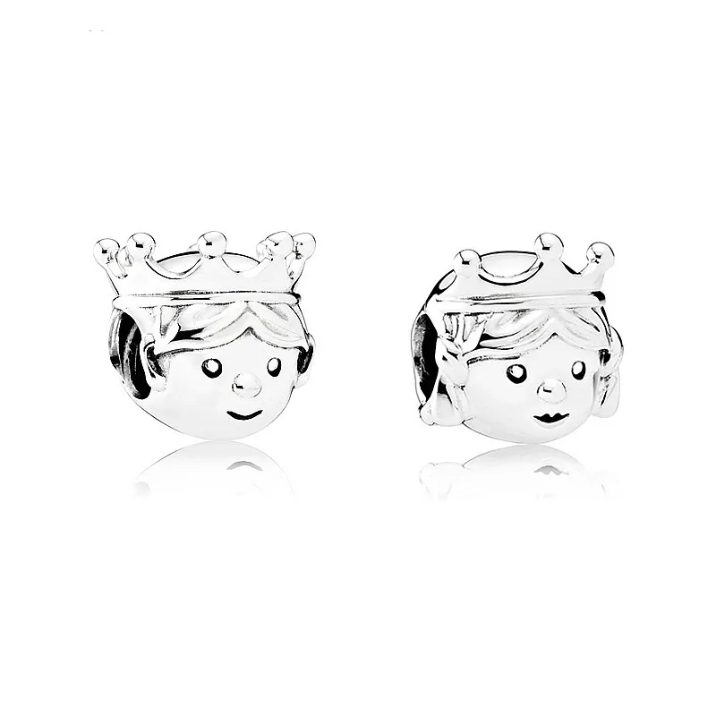 

Real 925 Sterling Silver Prince And Princess Charm Beads Fit Original Pandora Bracelet & Necklace Pendant Authentic Jewelry