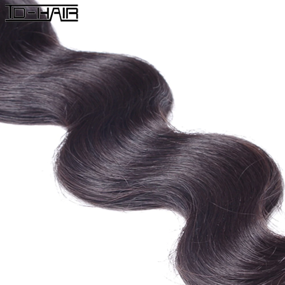 Tdhair 3 пучка s объемный волнистый пучок волос с 4*4 Кружева Закрытие свободный