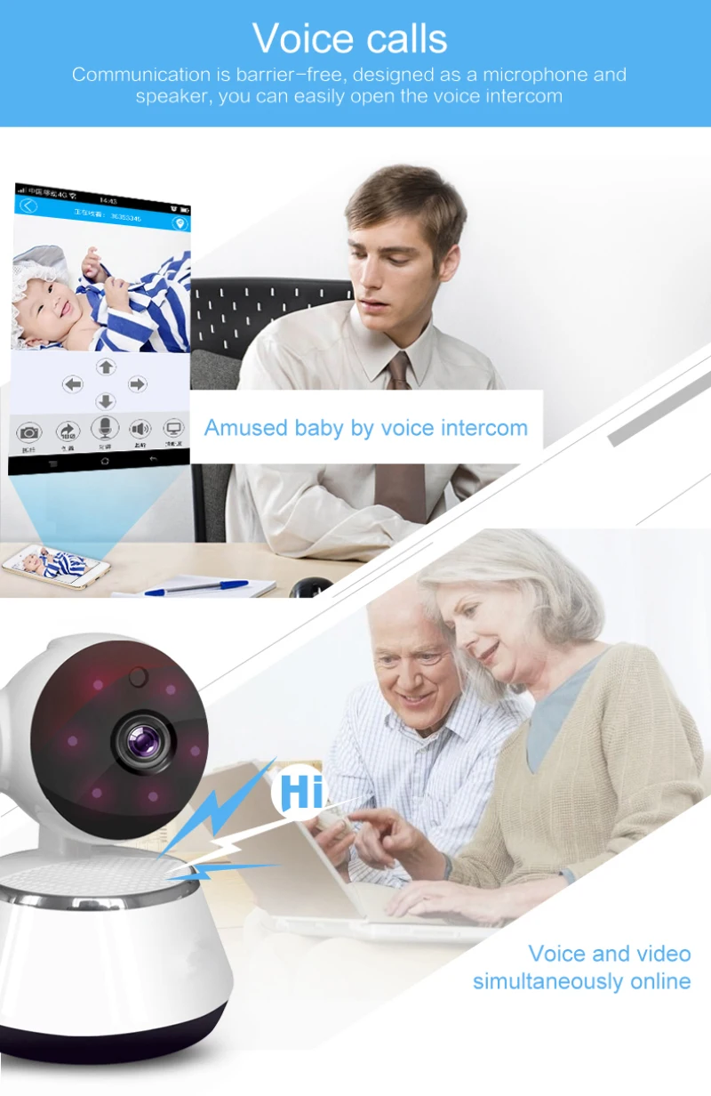 720 P Беспроводной WI-FI IP Камера домашние безопасности монитор сердечного ритма Смарт Сетевой Видео Системы двухстороннее аудио ночное