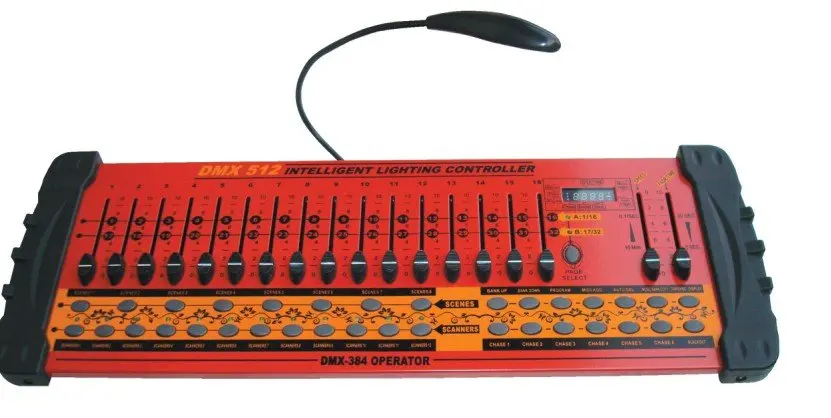 

DMX 384 DMX console,Control 12pcs DMX lighting fixtures with 32 DMX channel each