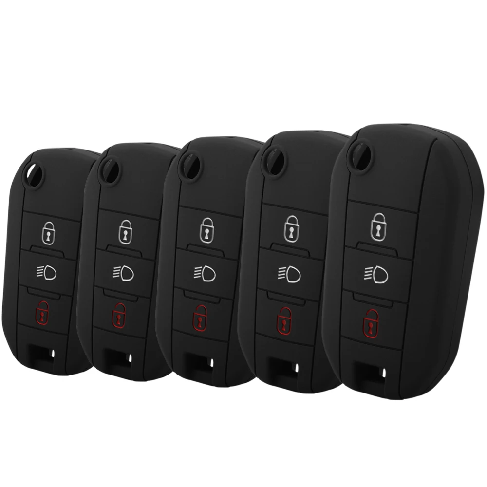 Skin Silicone Flip Car Key Cover For Citroen C4 CACTUS C5 C3 C4L Peugeot 508 301 2008 3008 408 key Case Bag Holder | Автомобили и