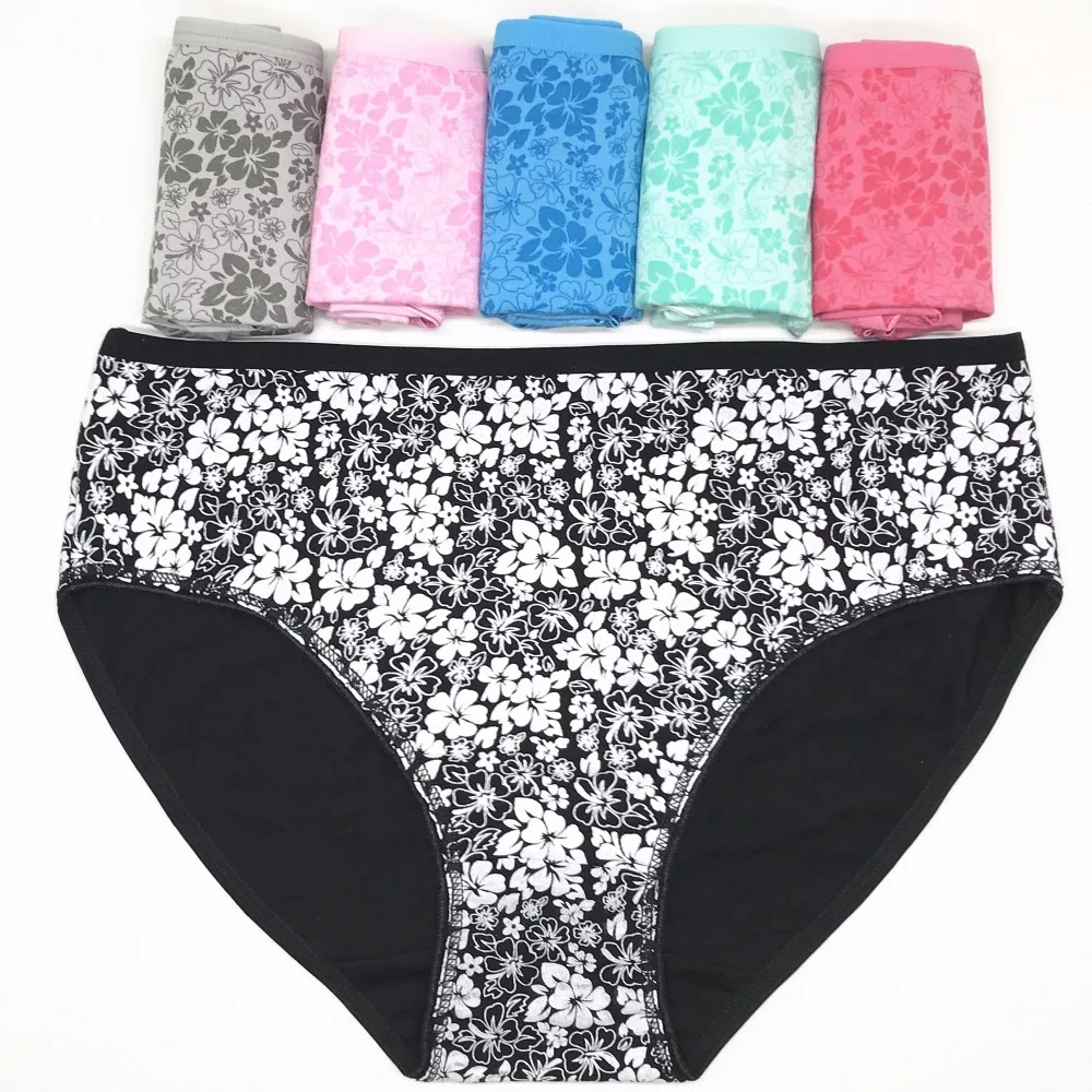 Pack of 60 2XL 3XL 4XL Printed High Rise Lady Short Briefs Spandex