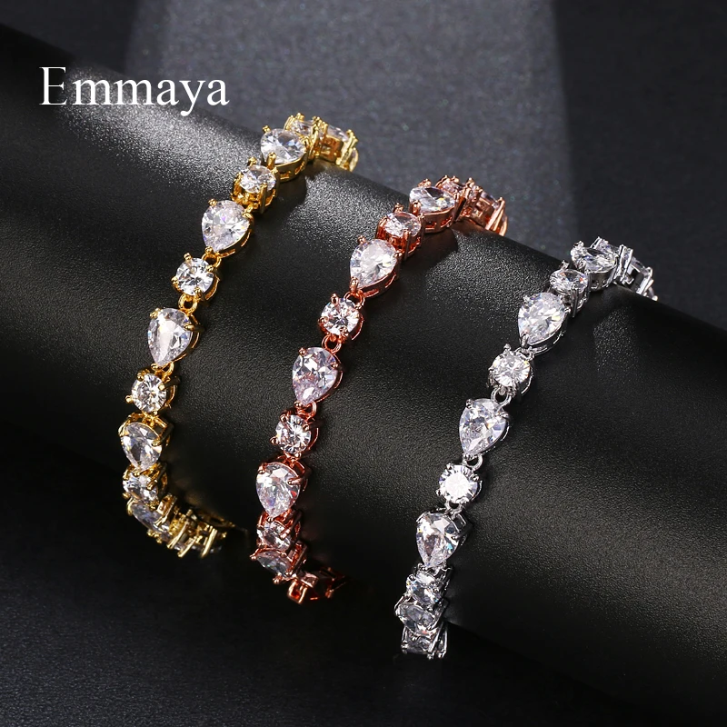 Emmaya Роскошный AAA циркон элементы 3 цвета австрийский кристалл браслеты модные украшения для женщин любовь подарок Вечерние