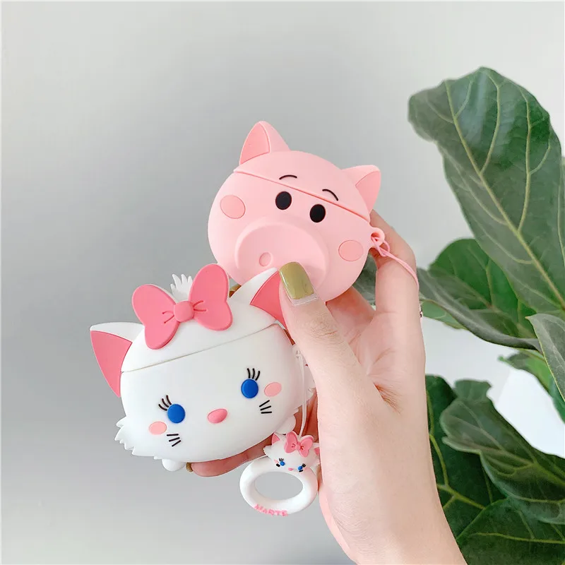 For AirPods Case Cute Cartoon Lovely Pig Cat Soft Silicone Wireless Bluetooth Earphone Cases For Apple Airpods 2 Cover Funda