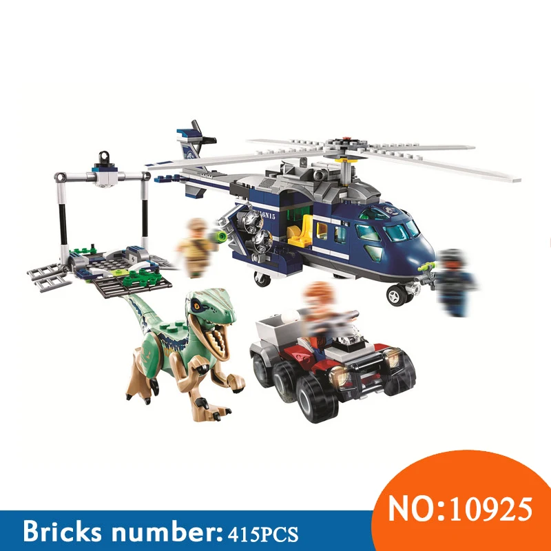 10925 Jurassic World Park Blue's Helicopter Pursuit Building Blocks Kit Bricks Classic Movie Model Kids | Игрушки и хобби
