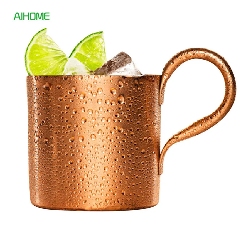 

300ml 500ml Titanium Plated Beer Mugs Cocktail Milk Mug Stainless Steel Copper Gold Moscow Mule Coffee Cup Bar Tools