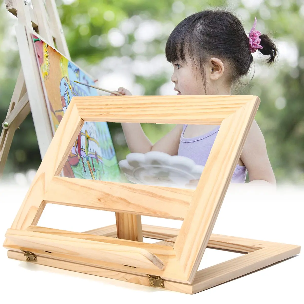 

Wooden Frame Bookends Reading Bookshelf Bracket Book Reading Bracket Tablet PC Support Music Stand Wooden Table Drawing Easel