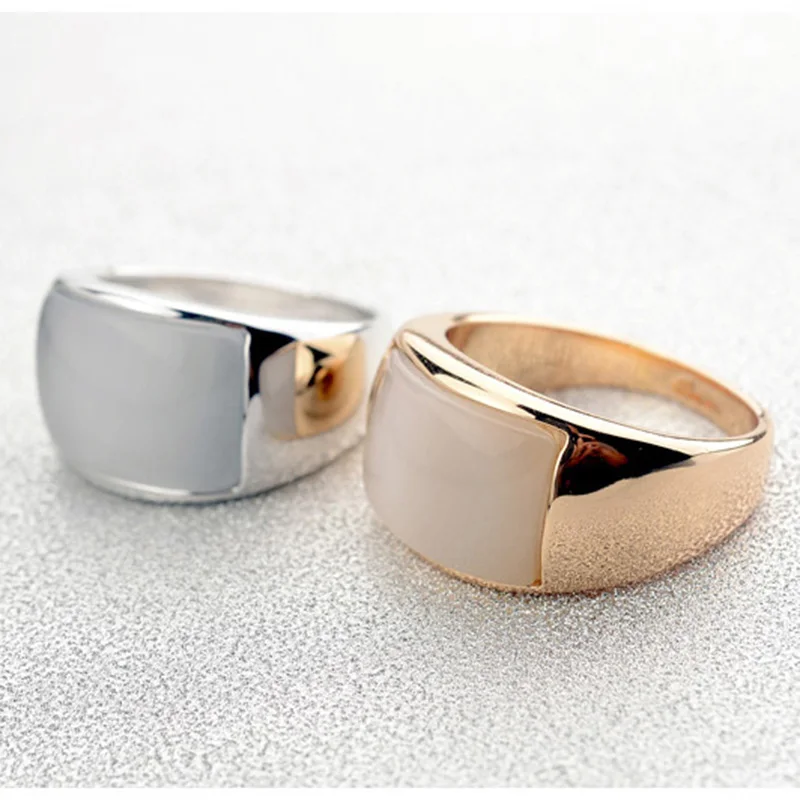 

DJM Top Quality Brand Fashion Jewelry Classic Smooth Mirror Opals Gold Color Rings For Women And Men(DJ0911)