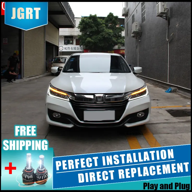  2PCS LED Headlights For Honda Accord 2016 Car Led Lights Double Xenon Lens Car Accessories Daytime  - 32887225343