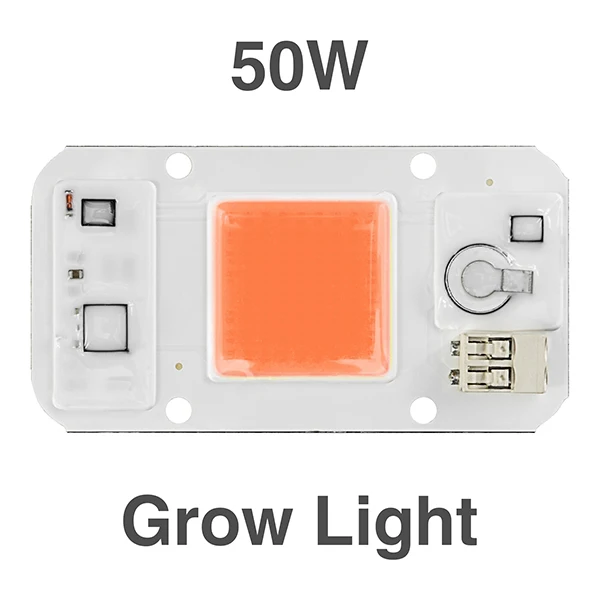 50W Grow Light Умный IC светодиодный COB чип 50 Вт 30 Вт 20 Вт AC110V AC220V светильник для выращивания DIY дневной белый теплый белый холодный белый с регулируемой яркостью полный спектр светодиодный чип - Испускаемый цвет: 50W Grow Light