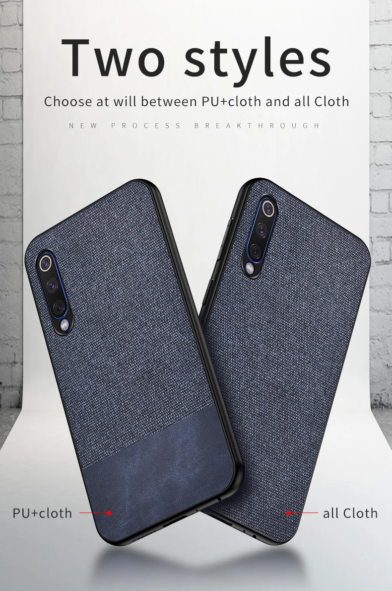 Case For Xiaomi Mi 9 Case Luxury Cloth Fabric Leather Case for xiaomi mi9 Phone Case Soft TPU Frame Hard PC Cover Shell (17)