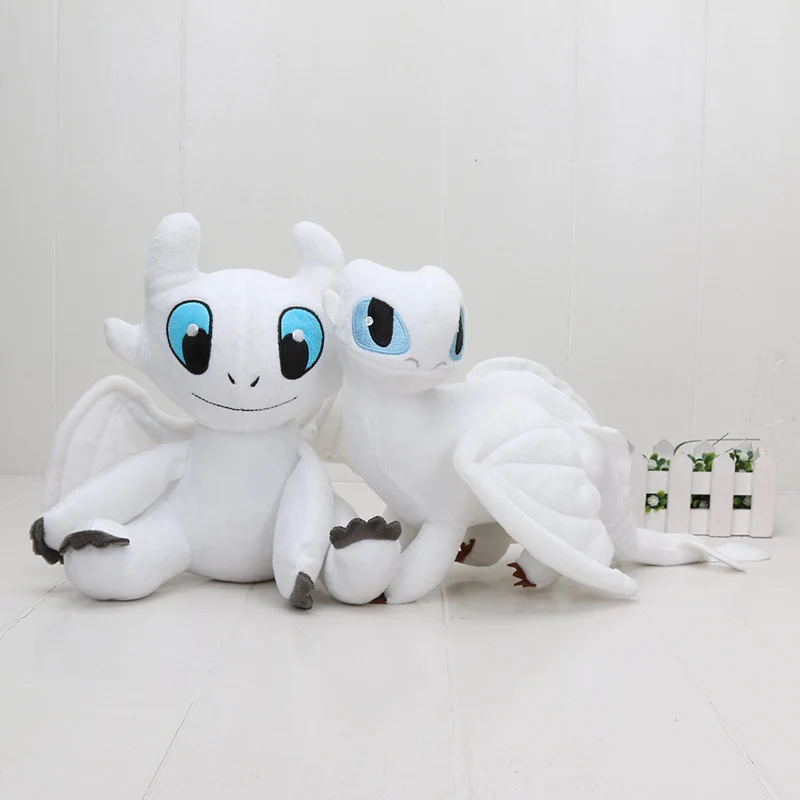 

35cm Toothless How to Train Your Dragon 2 white Dragon Plush toys Toothless Night Fury light fury soft stuffed doll