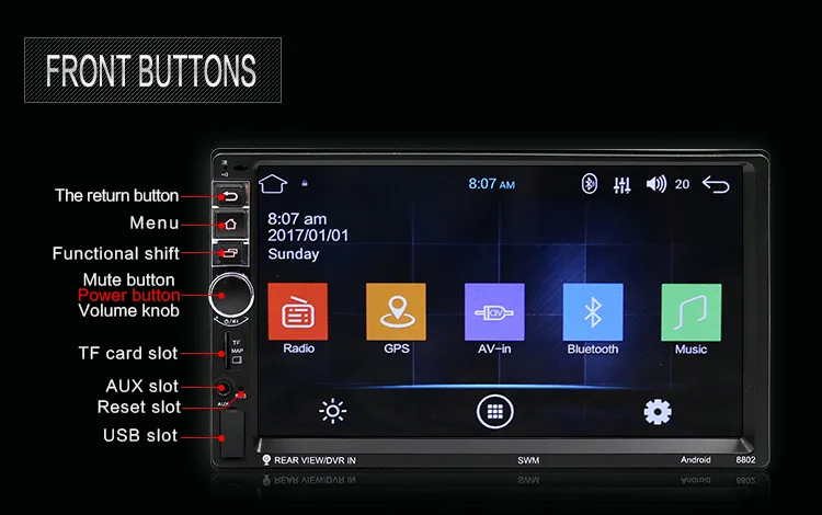Sale Car Radio High Definition 7 Inch Touch Screen Car Bluetooth MP5 Player Car Double Spindle MP4 Navigation Integrated Machine 17