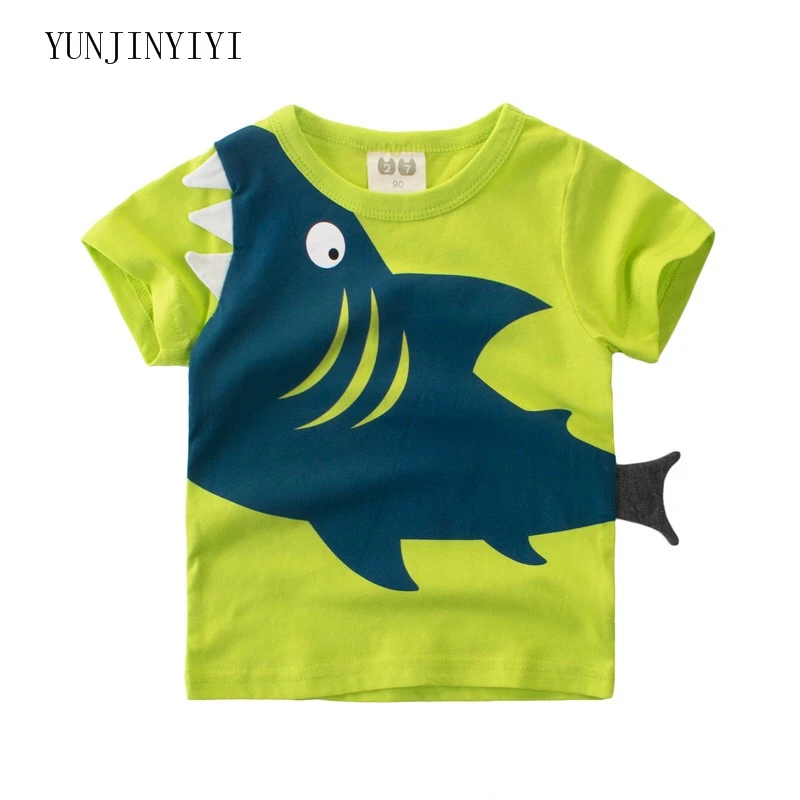 

Boys T-shirt summer big shark shirt children's T-shirt 1~10 years old boy cartoon shirt T-shirt children's clothing