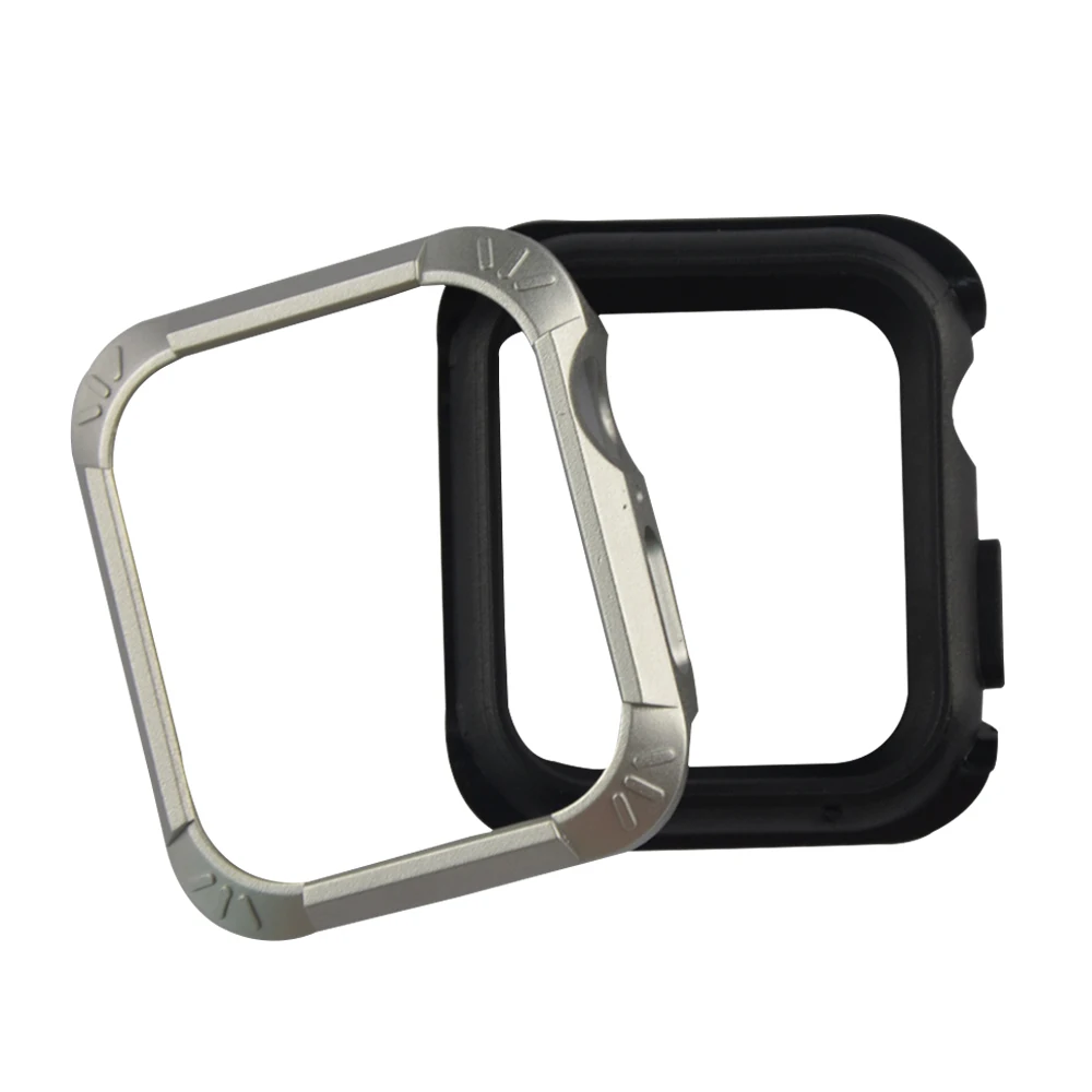 

OSRUI Silicone Case Cover For Apple Watch 44MM 40MM iwatch band series 4 wristband rubber PC full coverage Anti-fall Shell