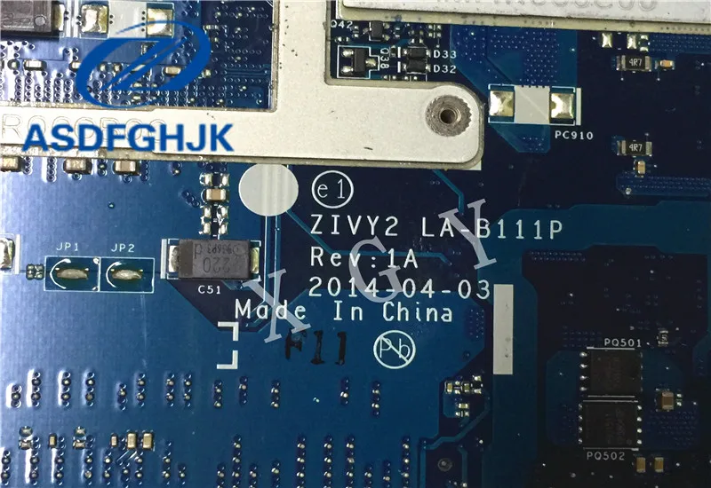 Ноутбук материнская плата для Lenovo Ideapad Y50-70 материнская плата ZIVY2 LA-B111P DDR3L SR1Q8 неинтегрированная GTX960M полностью протестирована