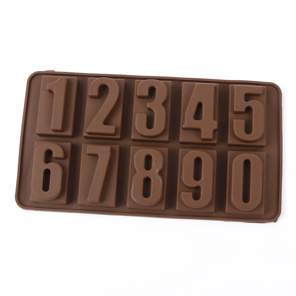 

1PCS Silicone Numbers Chocolate Mold Cookies Cold 3D Digital Shape Fondant Cake Decorating Tools Cake fondant silicone moulds