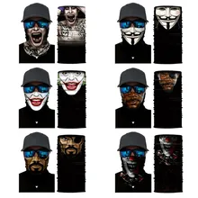 3D велосипедная повязка для езды Джокер череп бесшовная Бандана Шарфы Мотоцикл Туризм Охота клоун на открытом воздухе маска для лица Лыжная Балаклава