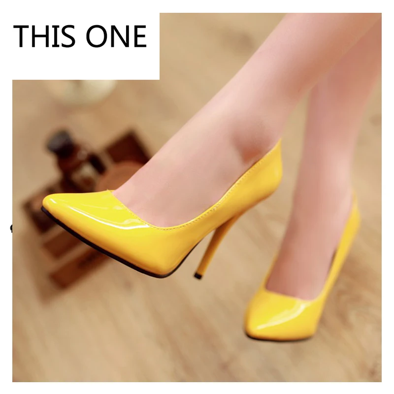 Mode red Cuir Femme De Chaussures Bout Dames yellow Verni New Sur Beige Sexy Hauts En Pointu Slip Ol Vente 5 Talons Chaude Cm Femmes green pink Pompes 2018 10 black blue 6O7x8vf