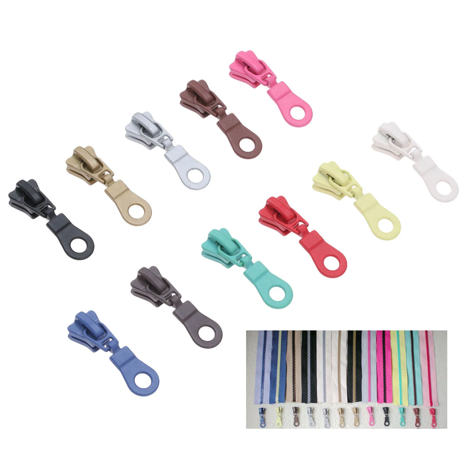 

10Pc 5# Metal Zipper Sliders Zipper Head for Resin Zip Puller Slider DIY Sewing Garment Clothes Bag Repair DIY Craft Accessories