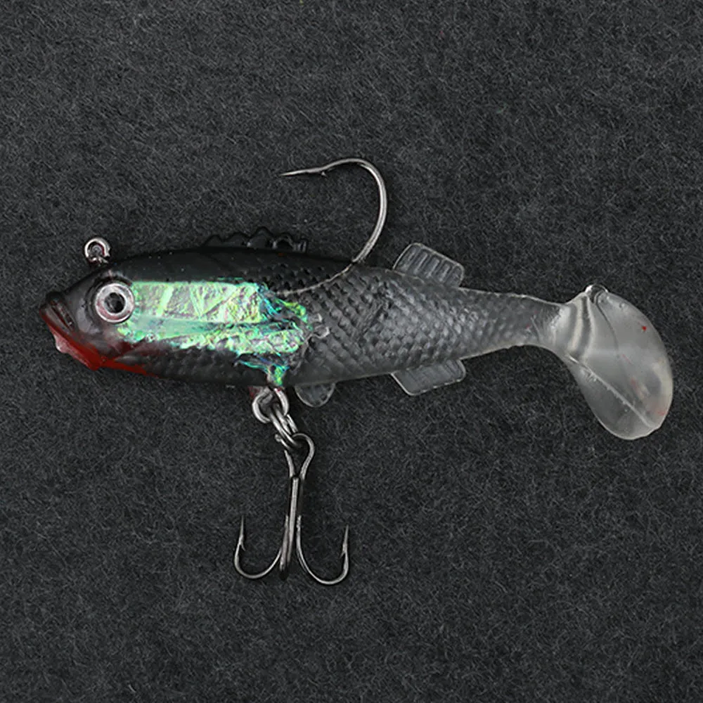 1PC Swim Bait Silicone Trout Shad Crank Worm Bait Soft Artificial Lures