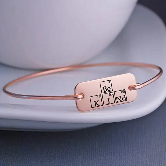 Ожерелье Be kind perioical Table Elements, вдохновляющие украшения, ожерелье "наука", Geek Jewelry YP3756 - Окраска металла: bracelet rose gold