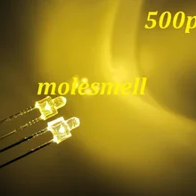 500 шт 2 мм круглый теплый белый прозрачный 12000MCD светодиодный яркие белые светодиоды свет