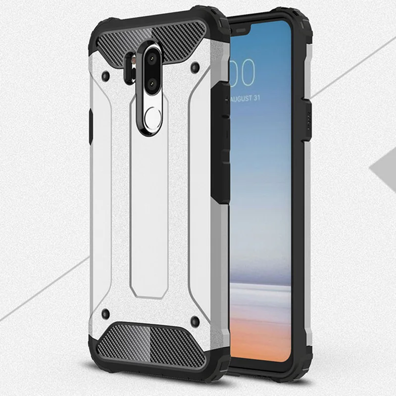 

Soft Silicon + PC Hard Armor Anti-knock Back Cover Case For LG G7 ThinQ