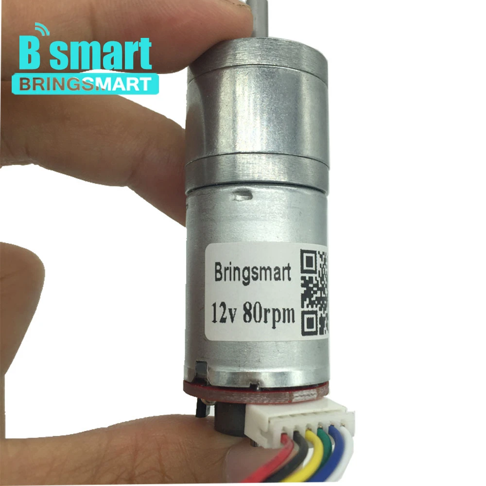 Bringsmart с источником питания от постоянного тока, 6 V-24 V JGA25-371High крутящий момент мини электродвигатель мотор-редуктор с датчиком скорости код колесный гидромотор электромобиля