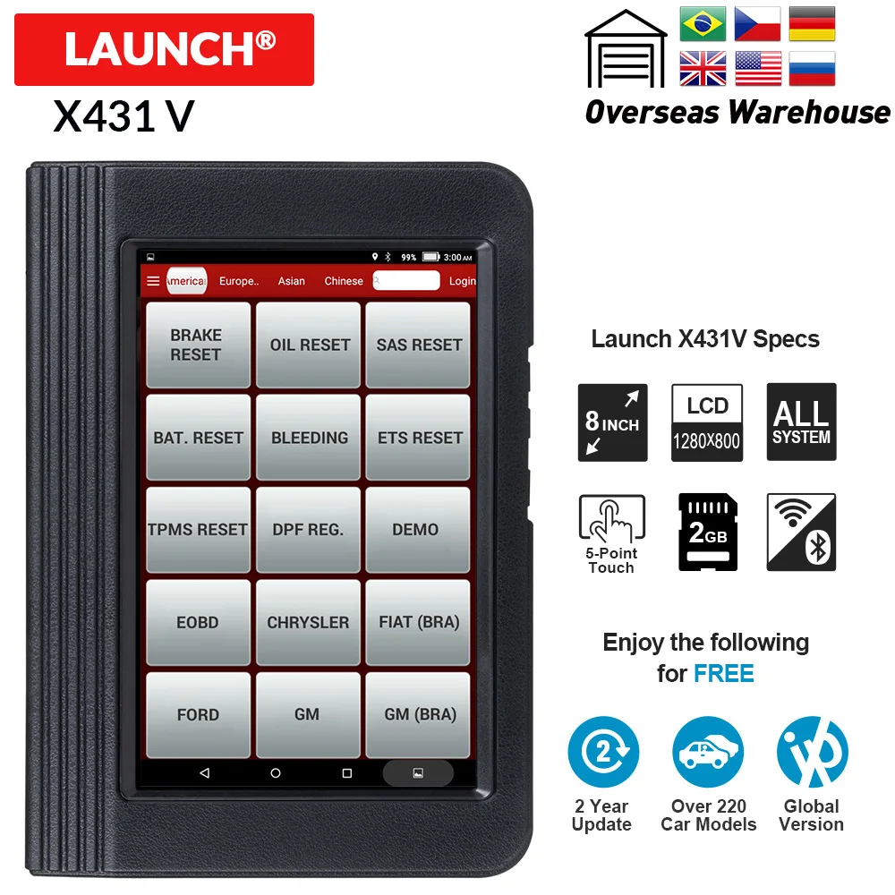 

Launch automotriz X431 V global version Wifi/Bluetooth Diagnosis tool Full System ECU scanner X-431 Online Update+Multi-Language