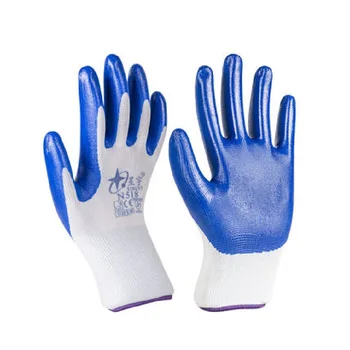 

Nitrile Rubber Working Gloves Dipped Protective Gloves Anti-skid Water Oil-proof Wear-resistant Constructions Transport Gloves