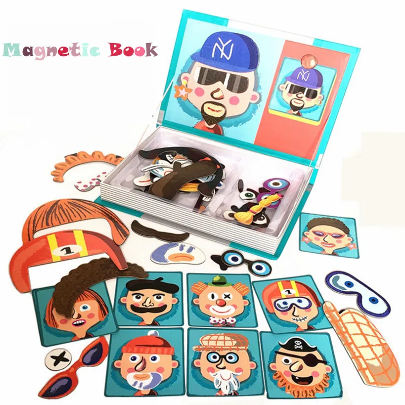 

3 Types Children's Intelligent Magnetic Book 3D Puzzles Jigsaw Brain Training Game Educational Toys for Kids Xmas Gift
