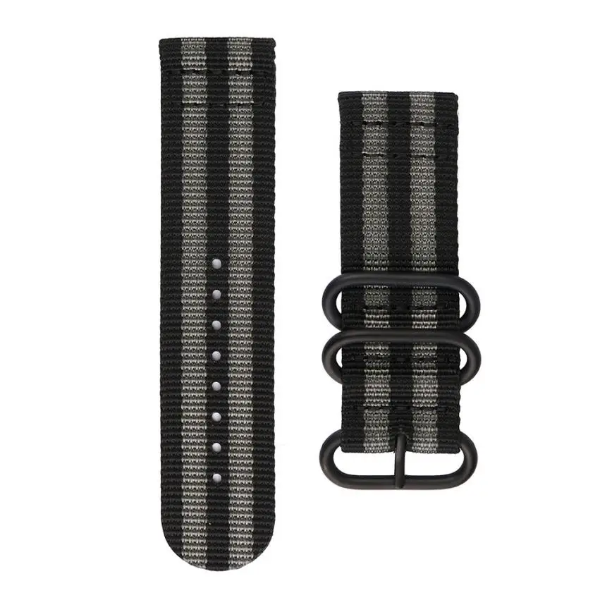 Replacement Luxury Nylon Watch Band Black Steel Buckle Strap For Garmin