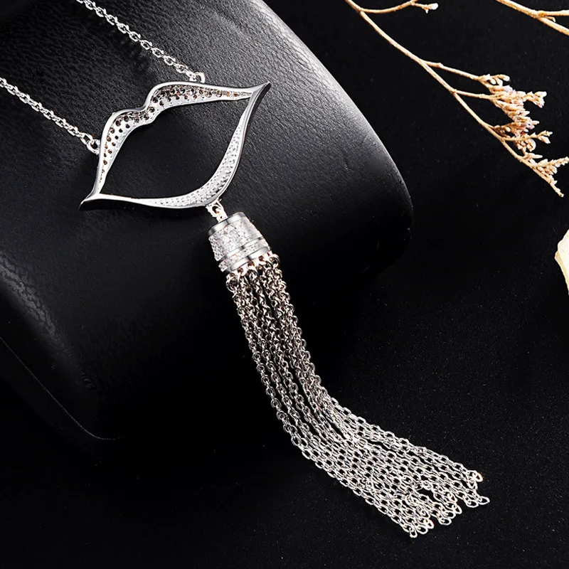 

2018 Real Buda Chakra Popsocket Necklaces Zircon Sweater Chain Long Big Lips Female Sets Of Japan And South Korea Fashion New