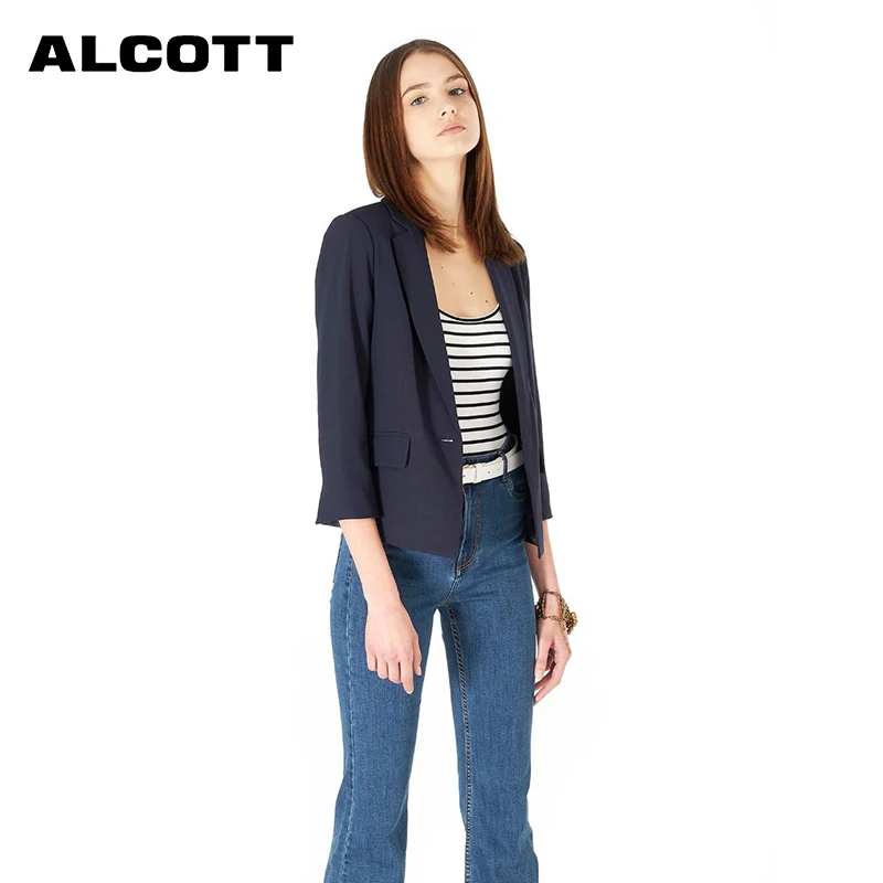 ALCOTT 2019 Весна Осень Новый женский деловой Повседневный однотонный костюм