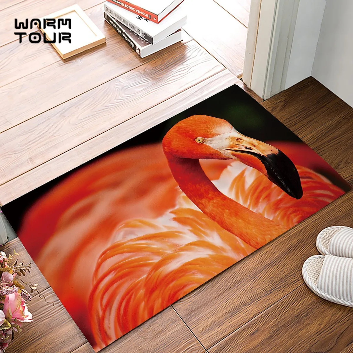 Kitchen Rugs Watercolor Flamingo Kitchen Rug - Super Absorbent Non