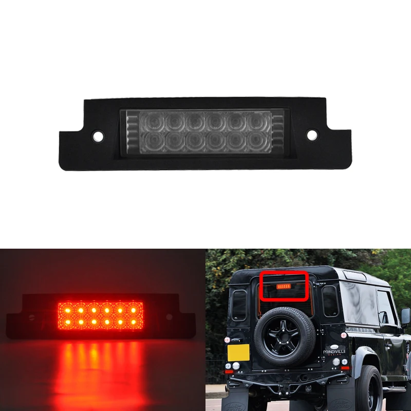 Clear LED Third Brake Lamp Led Rear High Mounted Stop Third Brake Light For Discovery I 1994-1999 For Discovery II 1999-2004,For Defender 90/110 1997-2006 Tail Stop Lamp