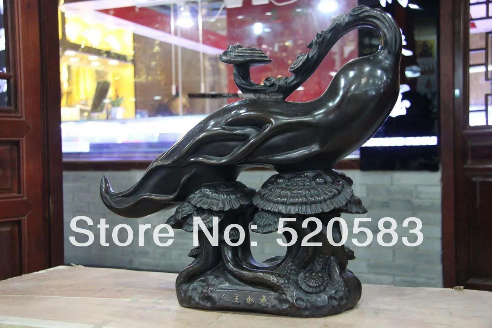 

Classic Copper Bronze China Longevity Life RuYi Ginseng Ganoderma Ru Yi Statue