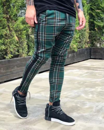 Thefound новые мужские зауженные городские прямые брюки повседневные узкие брюки карго - Цвет: Зеленый