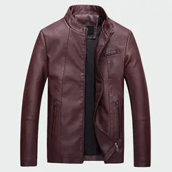 2019 брендовая одежда Для Мужчин's Кожаные куртки осень-зима плотные пальто Для мужчин бархат искусственного Байкерская мотоциклетная